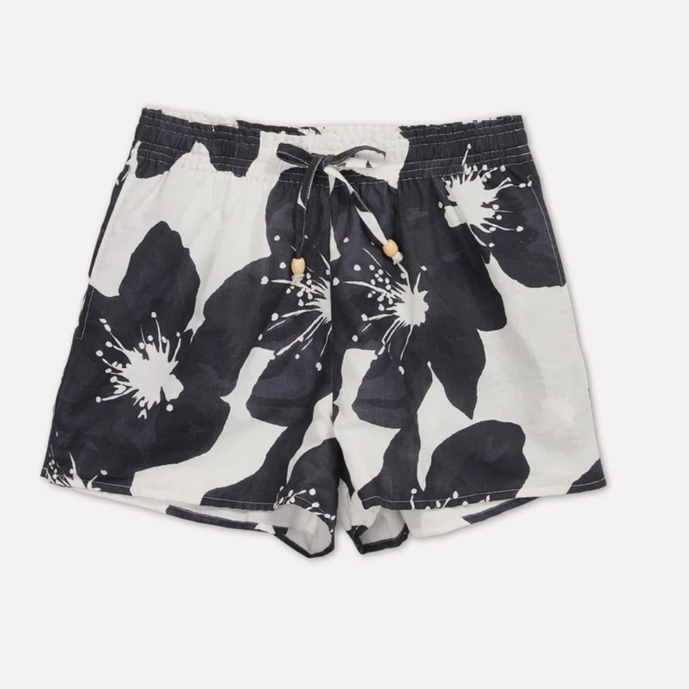 Something New Black and White Floral Shorts Size S